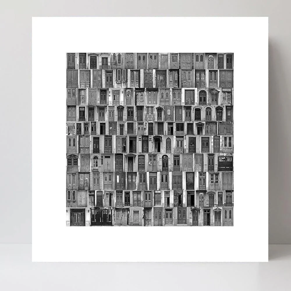 Composition Of Old Doors, Monochrome - Image 3