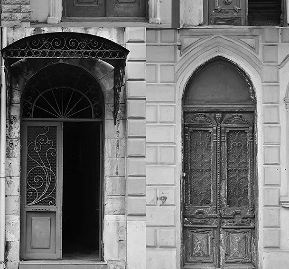 Composition Of Old Doors, Monochrome - Image 5
