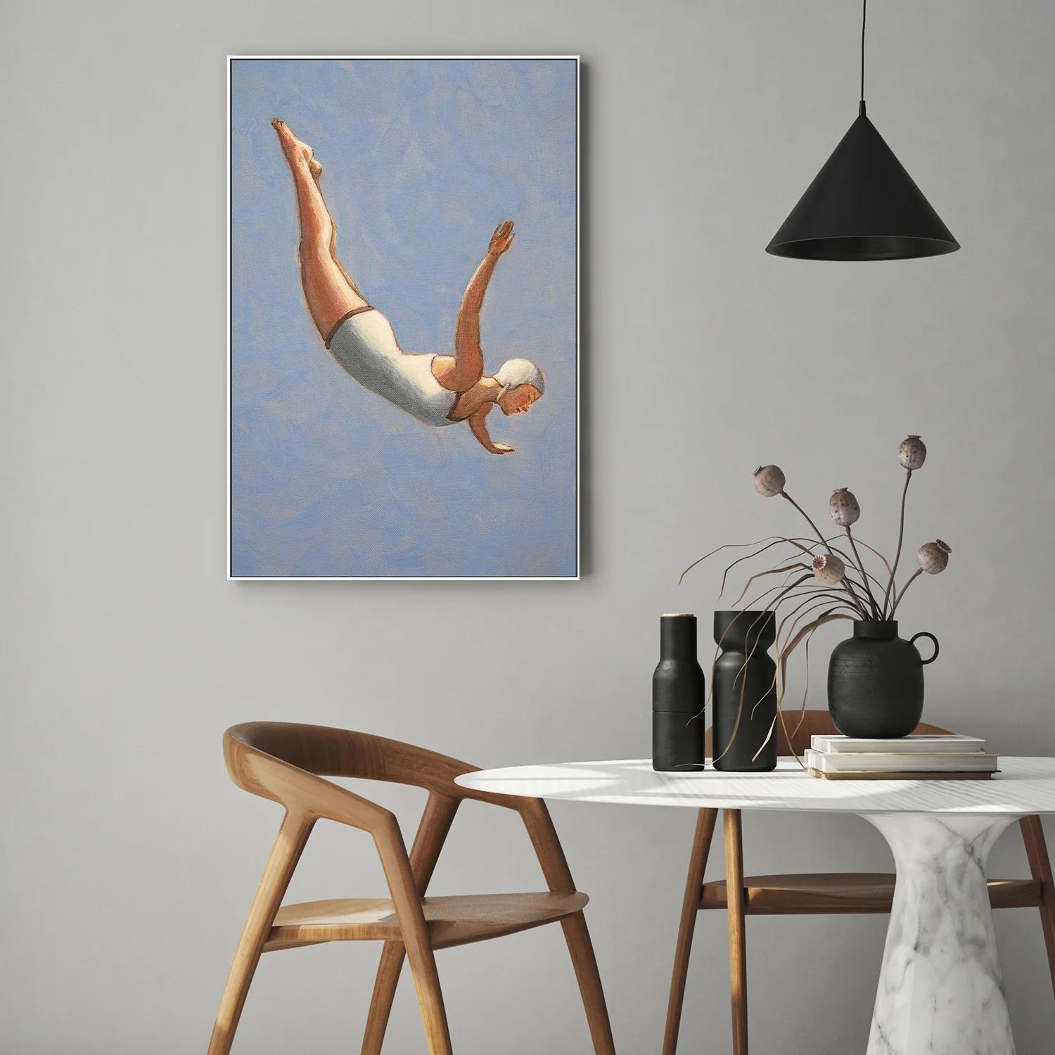 Diver in Blue-Grey Sky - Image 9