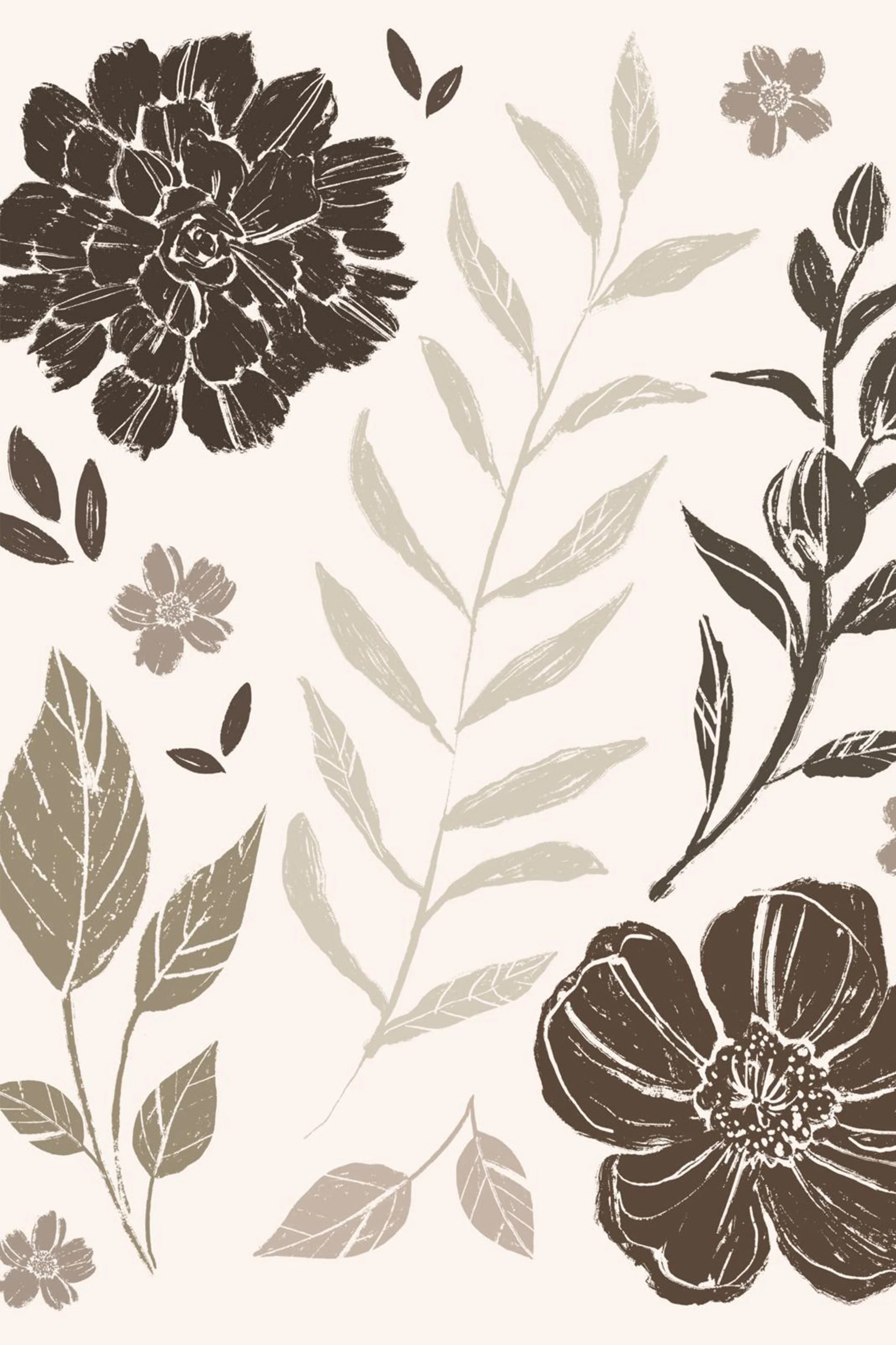 Flower Feast, Brown v2, Style A & B, Set Of 2 - Image 10