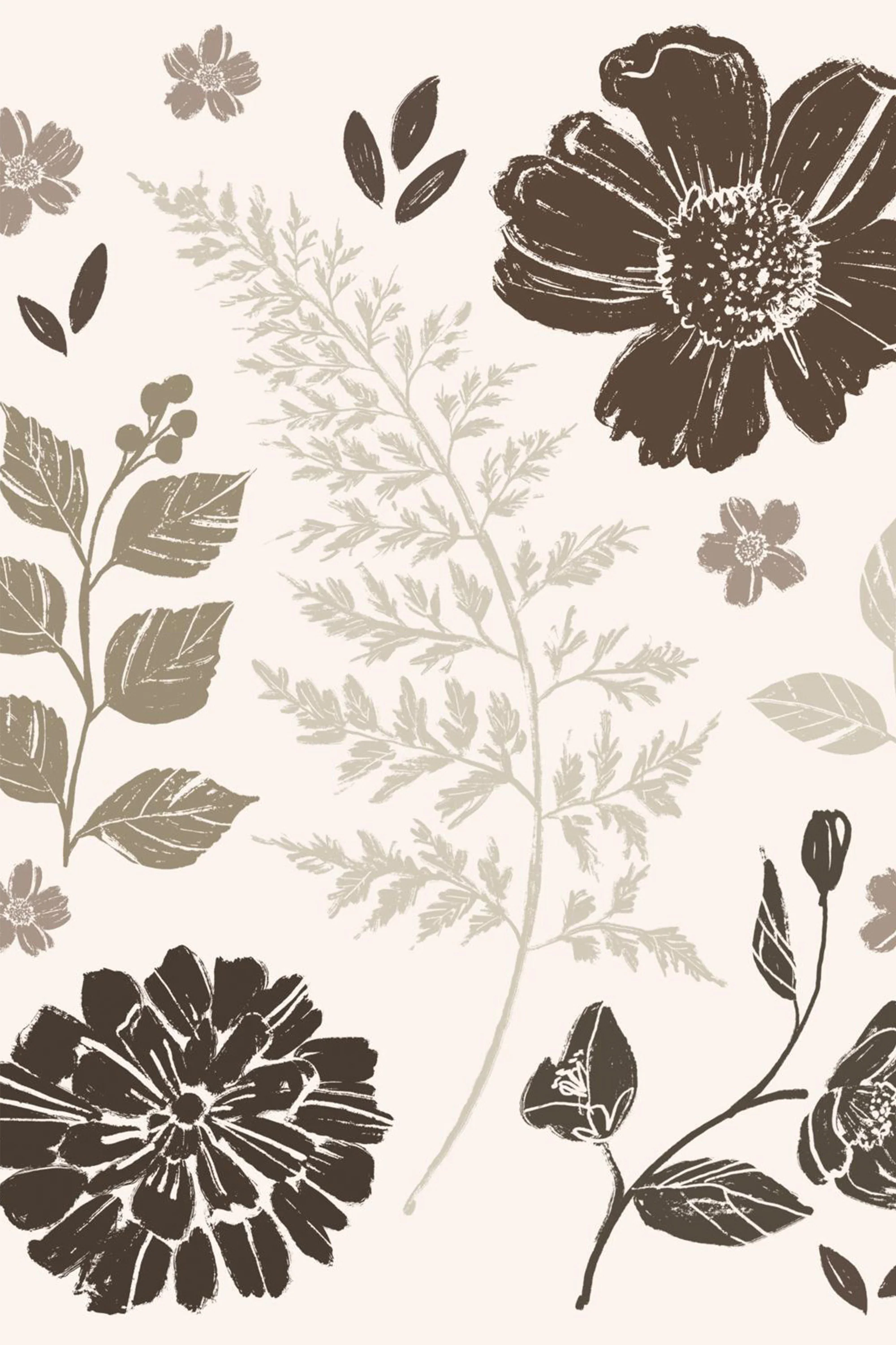 Flower Feast, Brown v2, Style A & B, Set Of 2 - Image 13