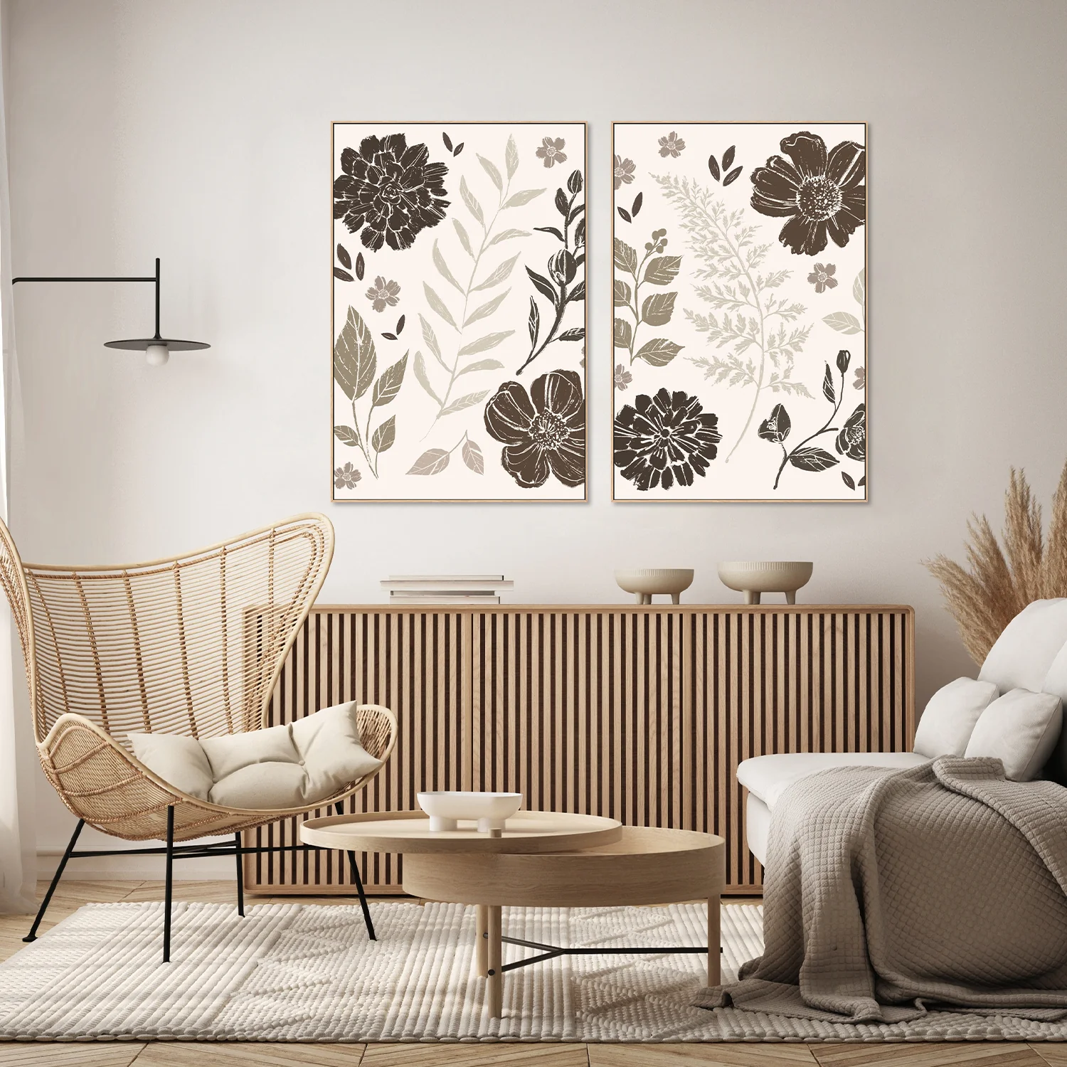 Flower Feast, Brown v2, Style A & B, Set Of 2 - Image 9