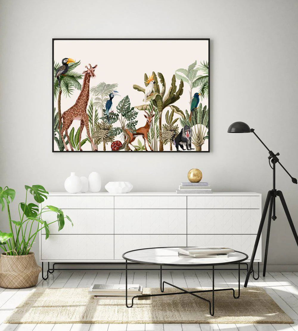 Palm, Banana And Jungle Animals, Vintage Style - Image 4
