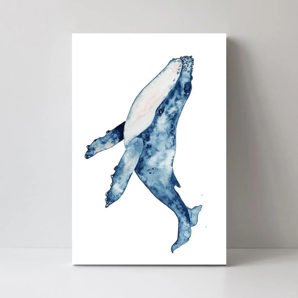 Sealife Watercolor Painting, Whale - Image 3