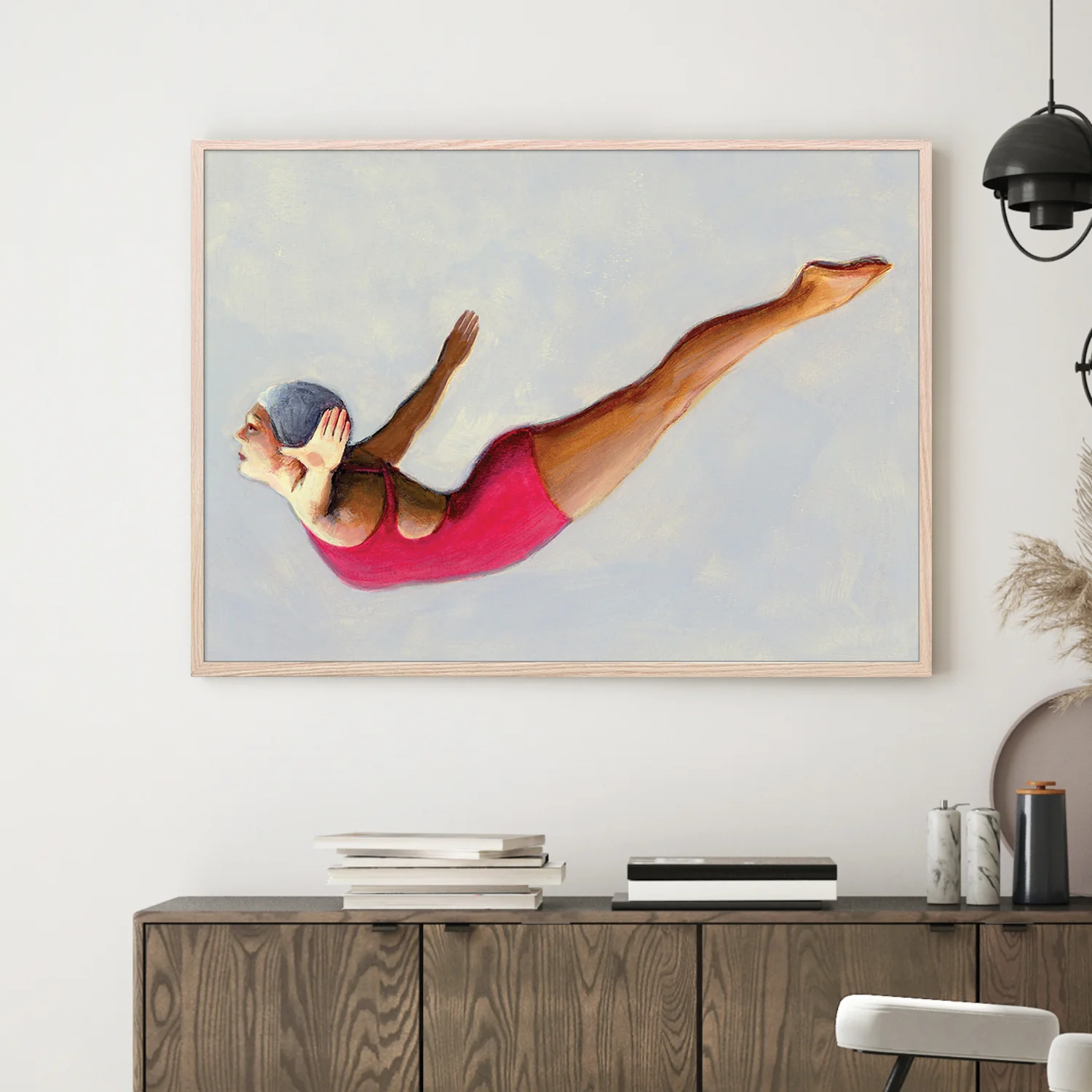 Swan Dive in Red Swimsuit - Image 7