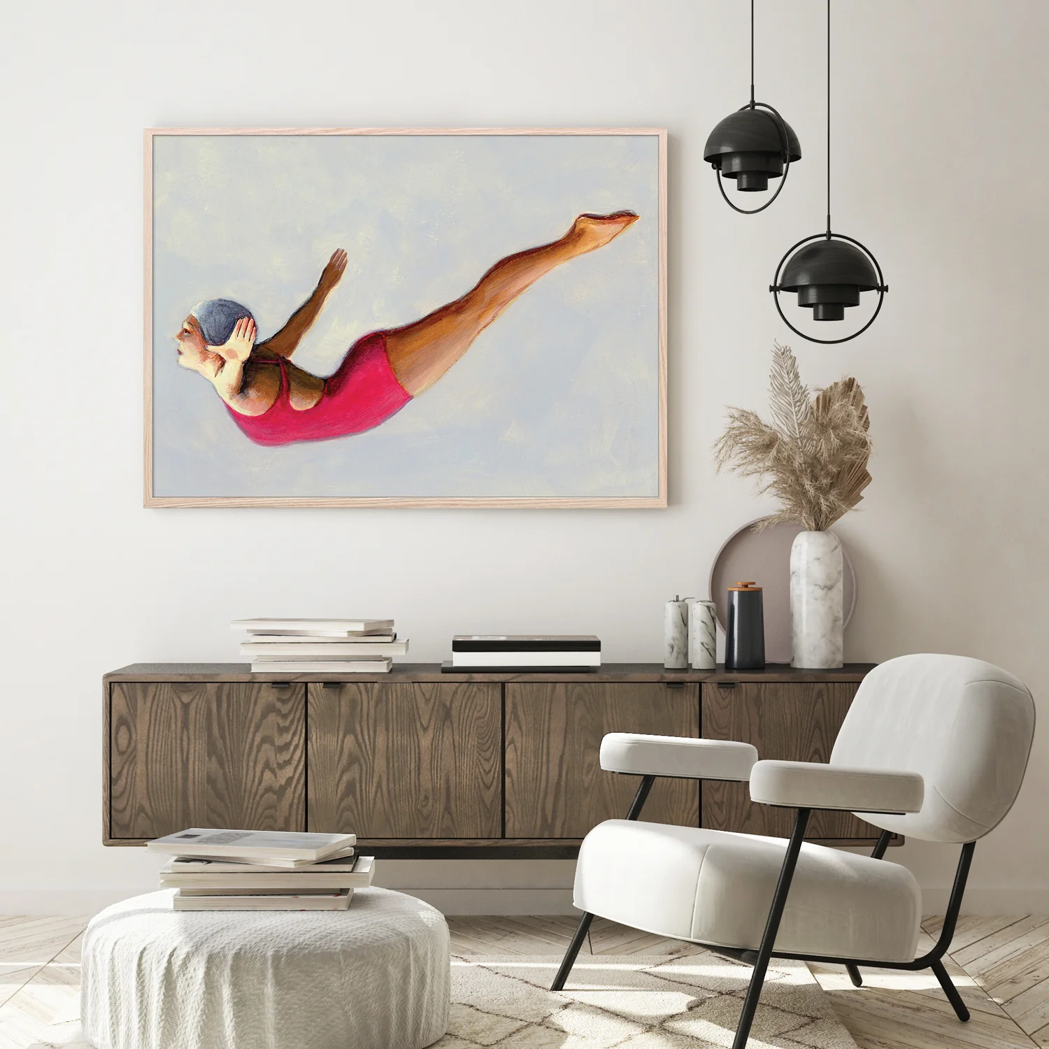 Swan Dive in Red Swimsuit - Image 8