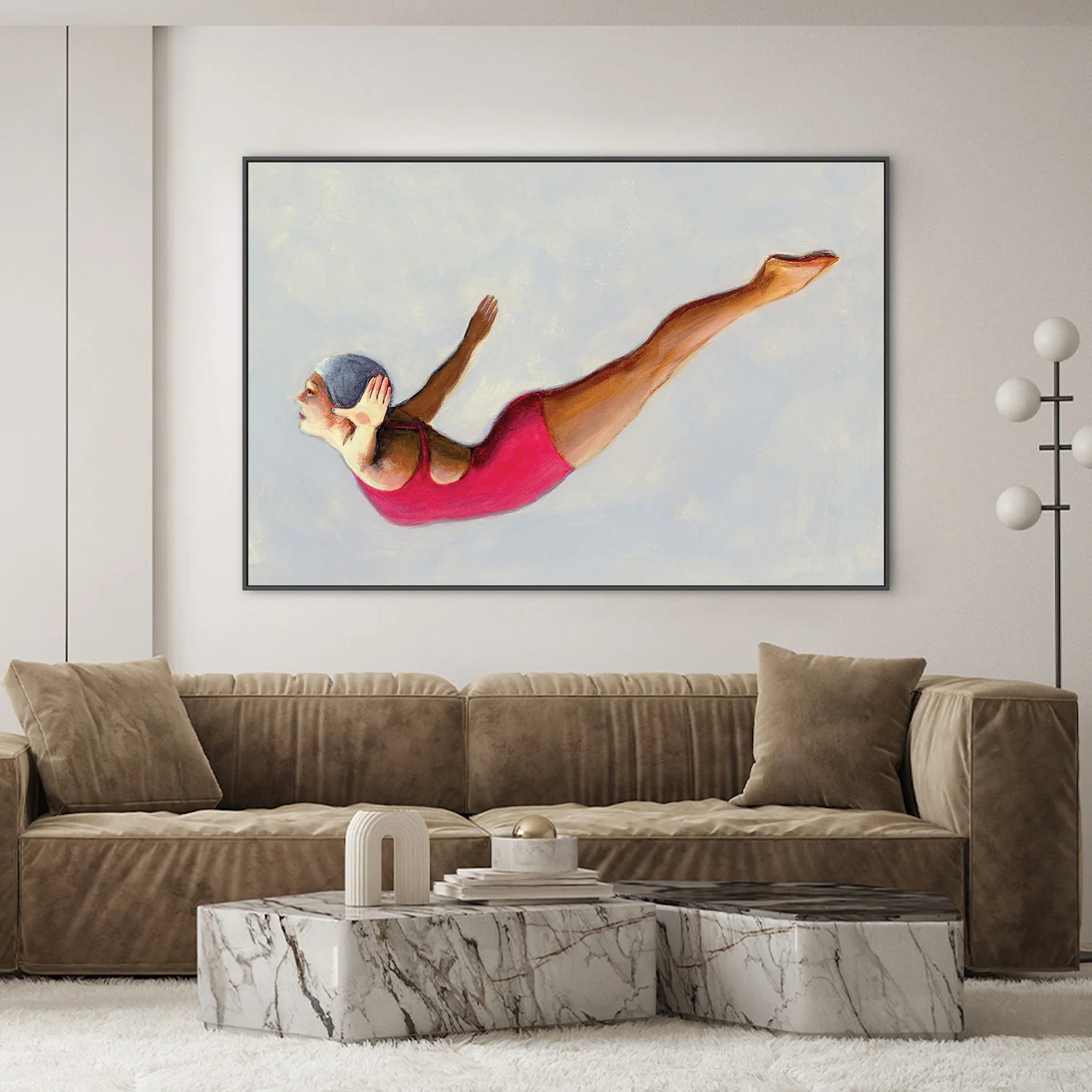 Swan Dive in Red Swimsuit - Image 9