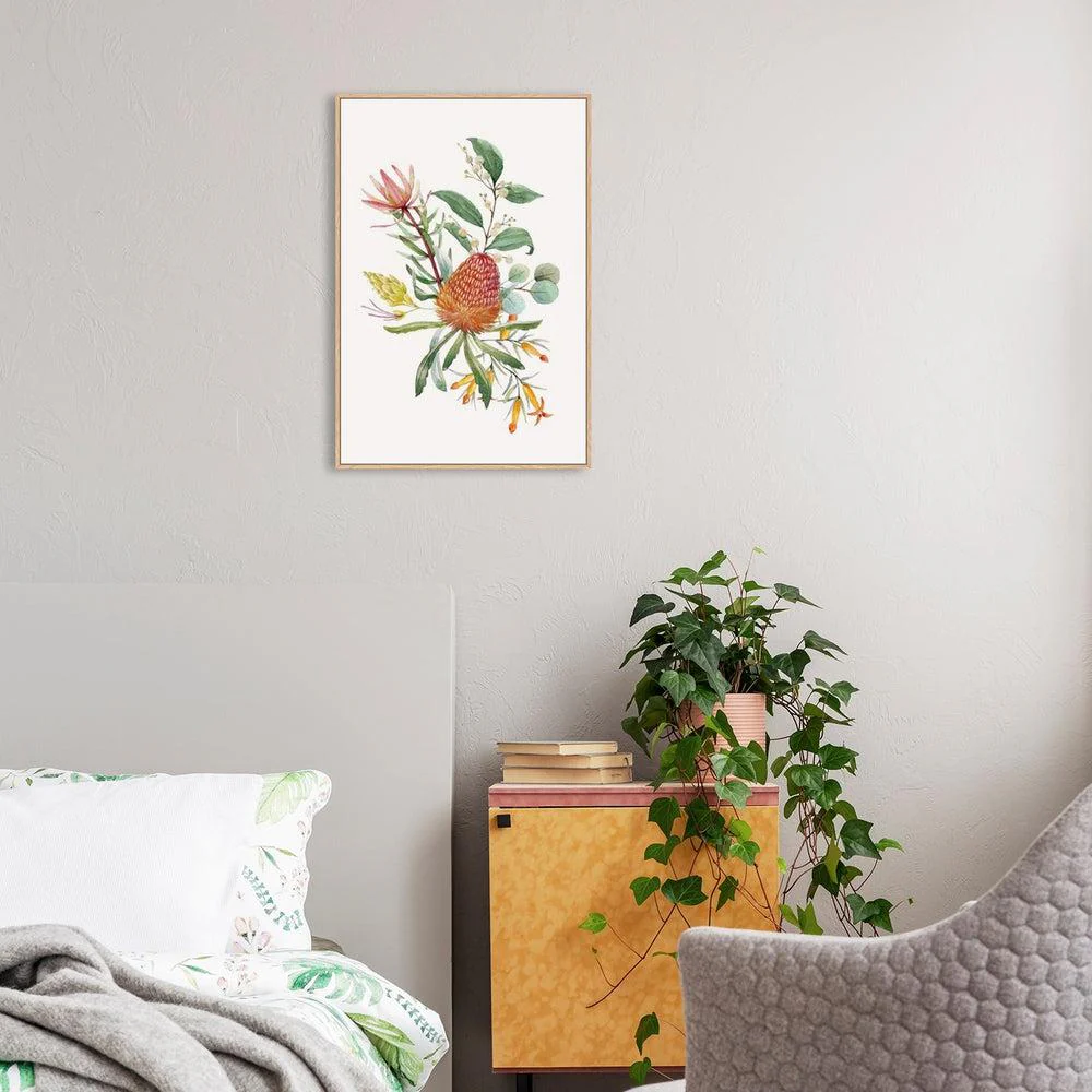 Watercolour Bouquet, Banksias,Protea Leaves, Eucalyptus, Parrot And Cockatoo, Set Of 2 - Image 9