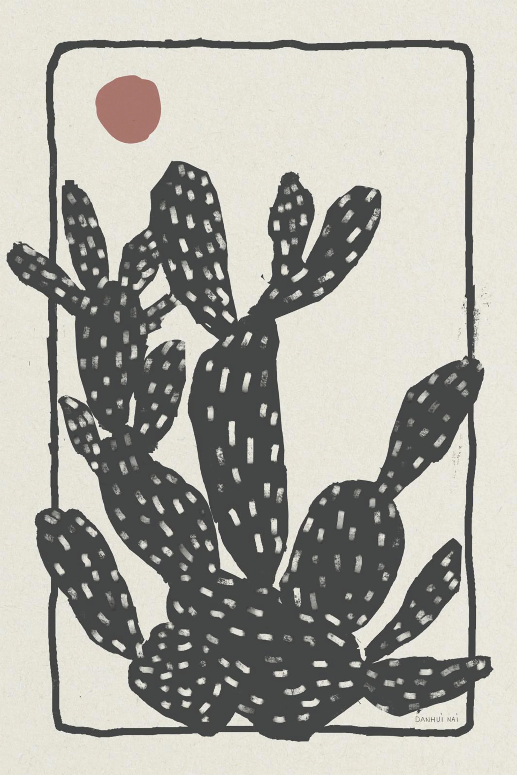 Woodcut Cactus, Style A & B, Set Of 2 - Image 10