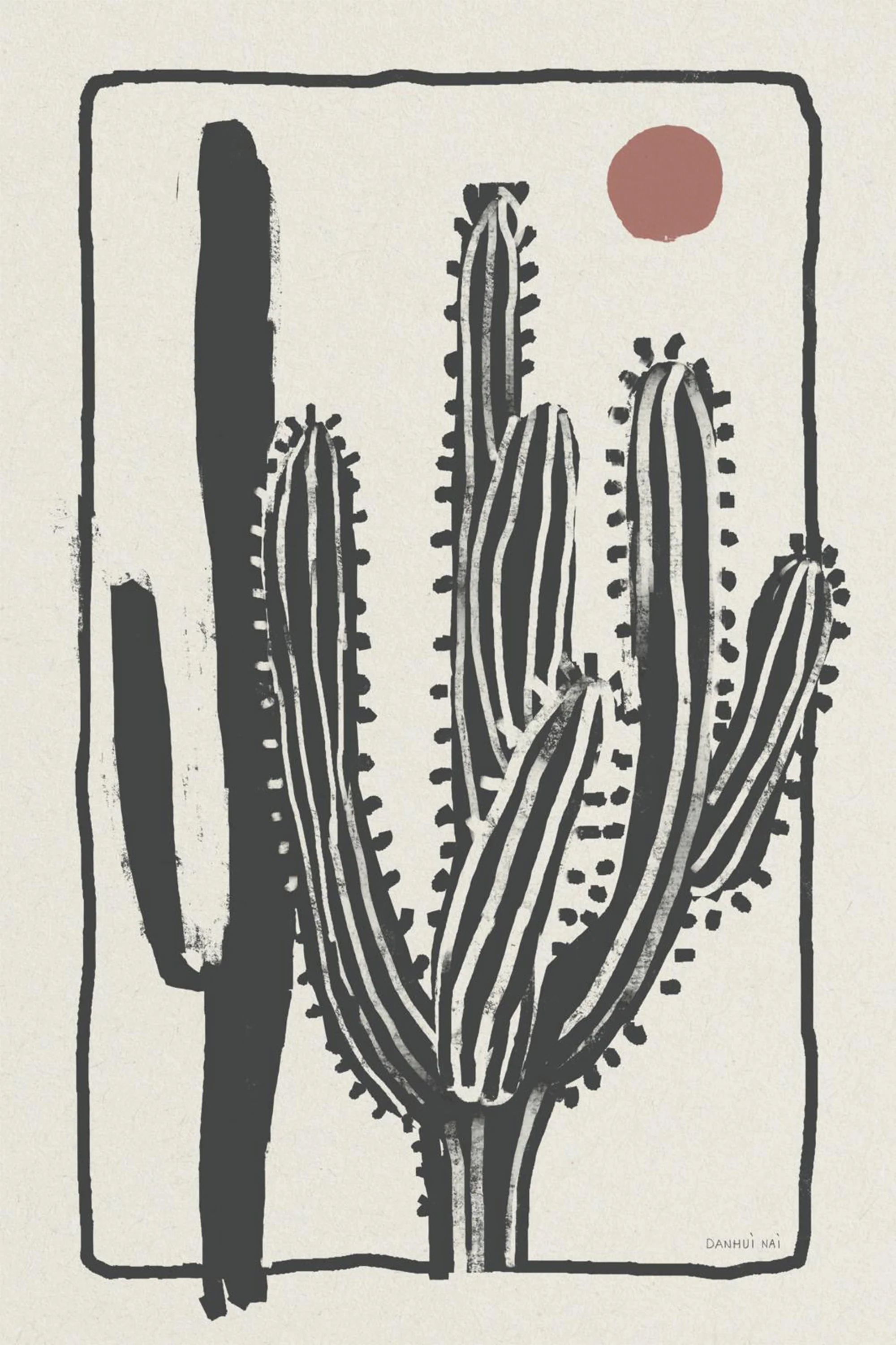Woodcut Cactus, Style A & B, Set Of 2 - Image 13