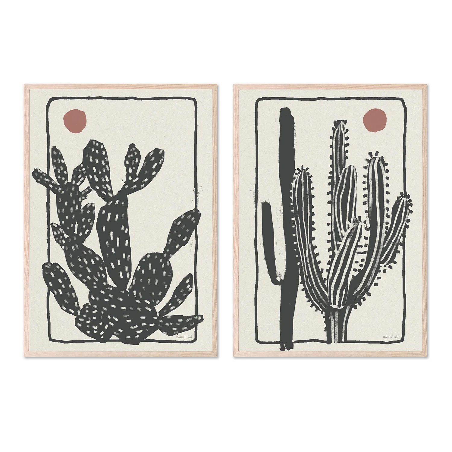 Woodcut Cactus, Style A & B, Set Of 2 - Image 6