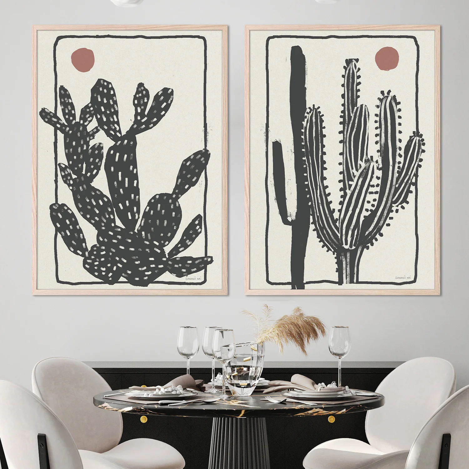 Woodcut Cactus, Style A & B, Set Of 2 - Image 7