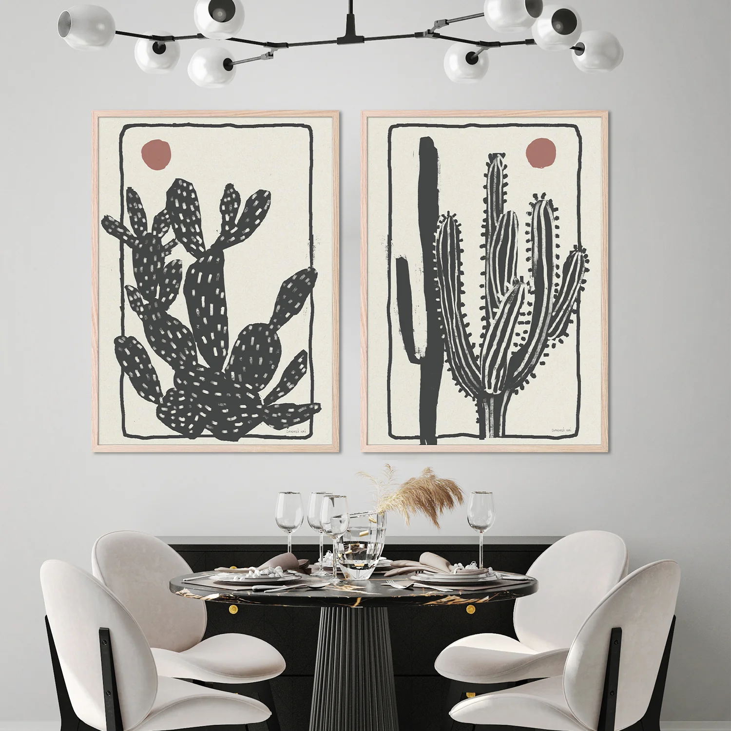 Woodcut Cactus, Style A & B, Set Of 2 - Image 8