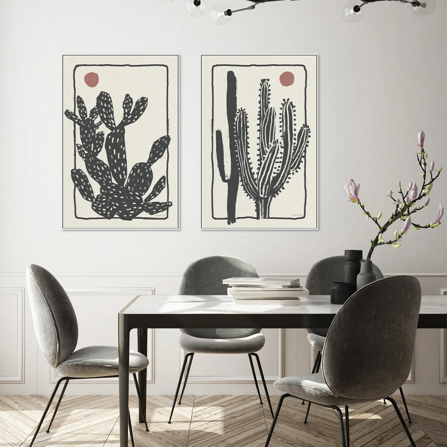 Woodcut Cactus, Style A & B, Set Of 2 - Image 9